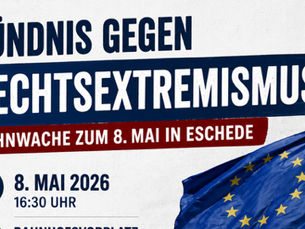 Mahnwache gegen Rechtsextremismus vorm Bahnhof in Eschede