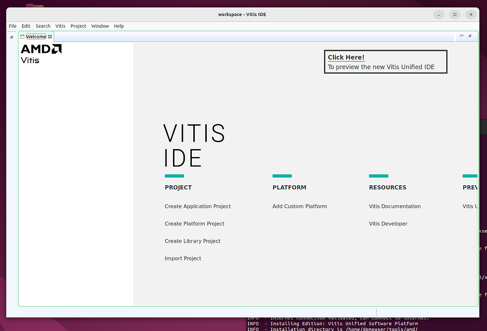 The Vitis 2023.1 IDE