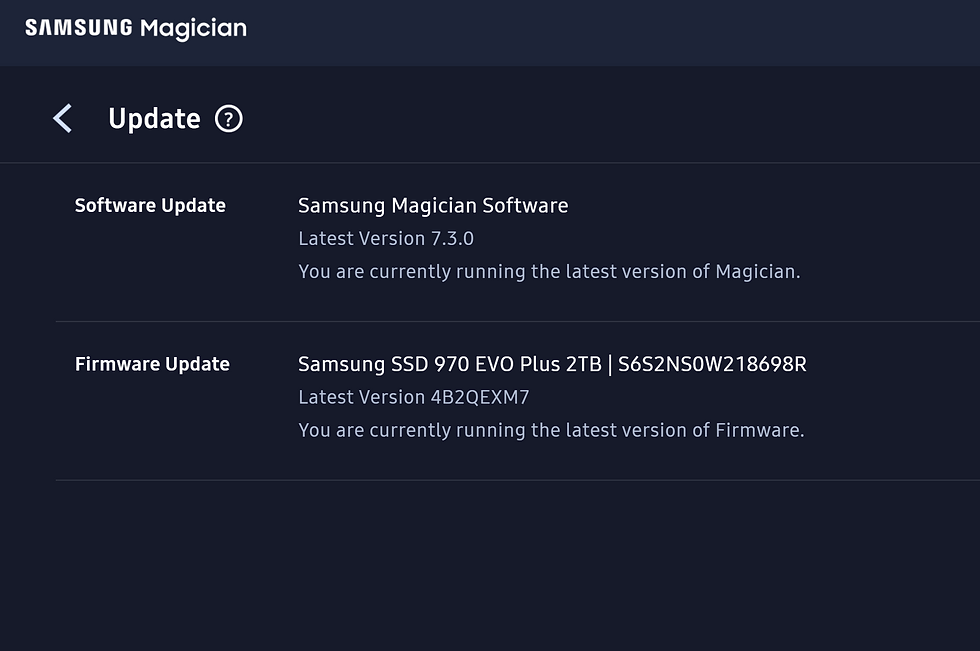 Update the Samsung Magician tool