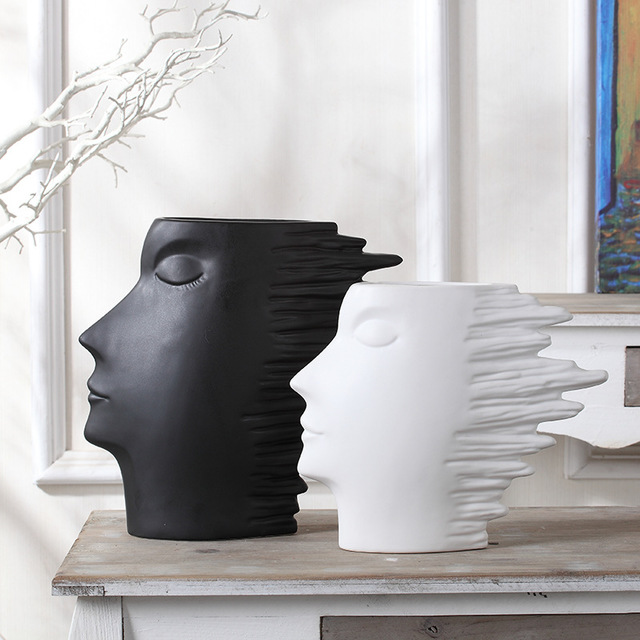 Nordic Modern Minimalist Home Decor Abstract Face Vase