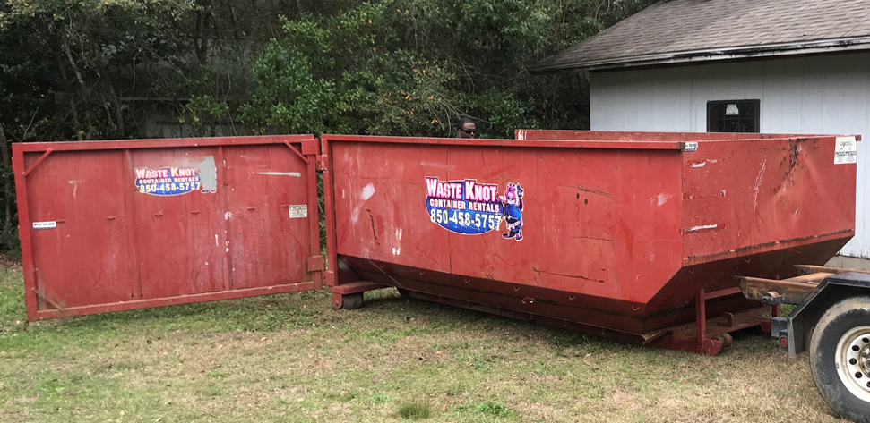 20 Yard Waste Knot Roll-Off with back door fully open