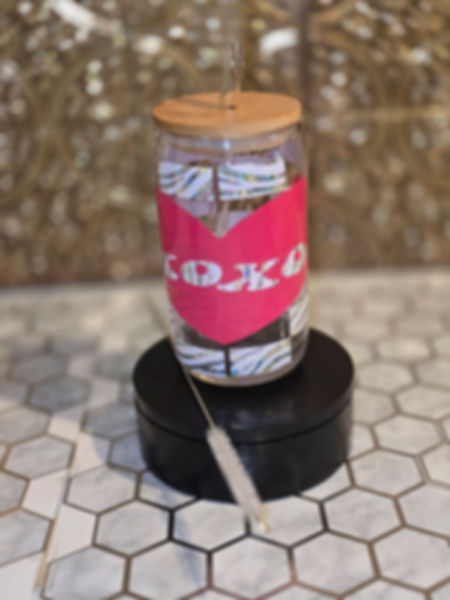 Checkered Love Day Glass Cup