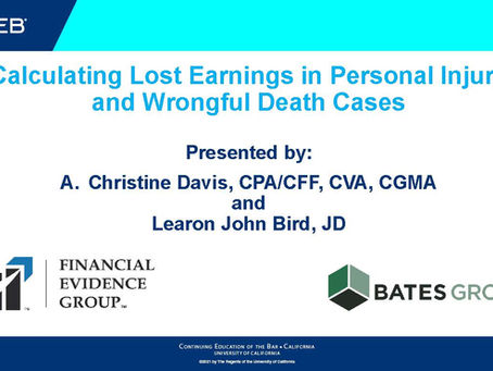 Chris Davis Provides CLE Program on Calculating Lost Earnings Damages in Personal Injury Cases