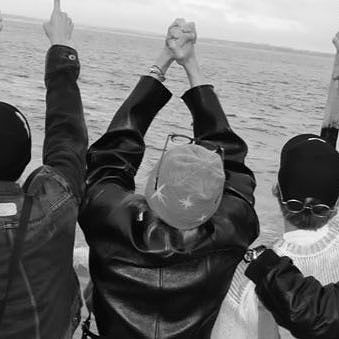 Praying pointing at the sky