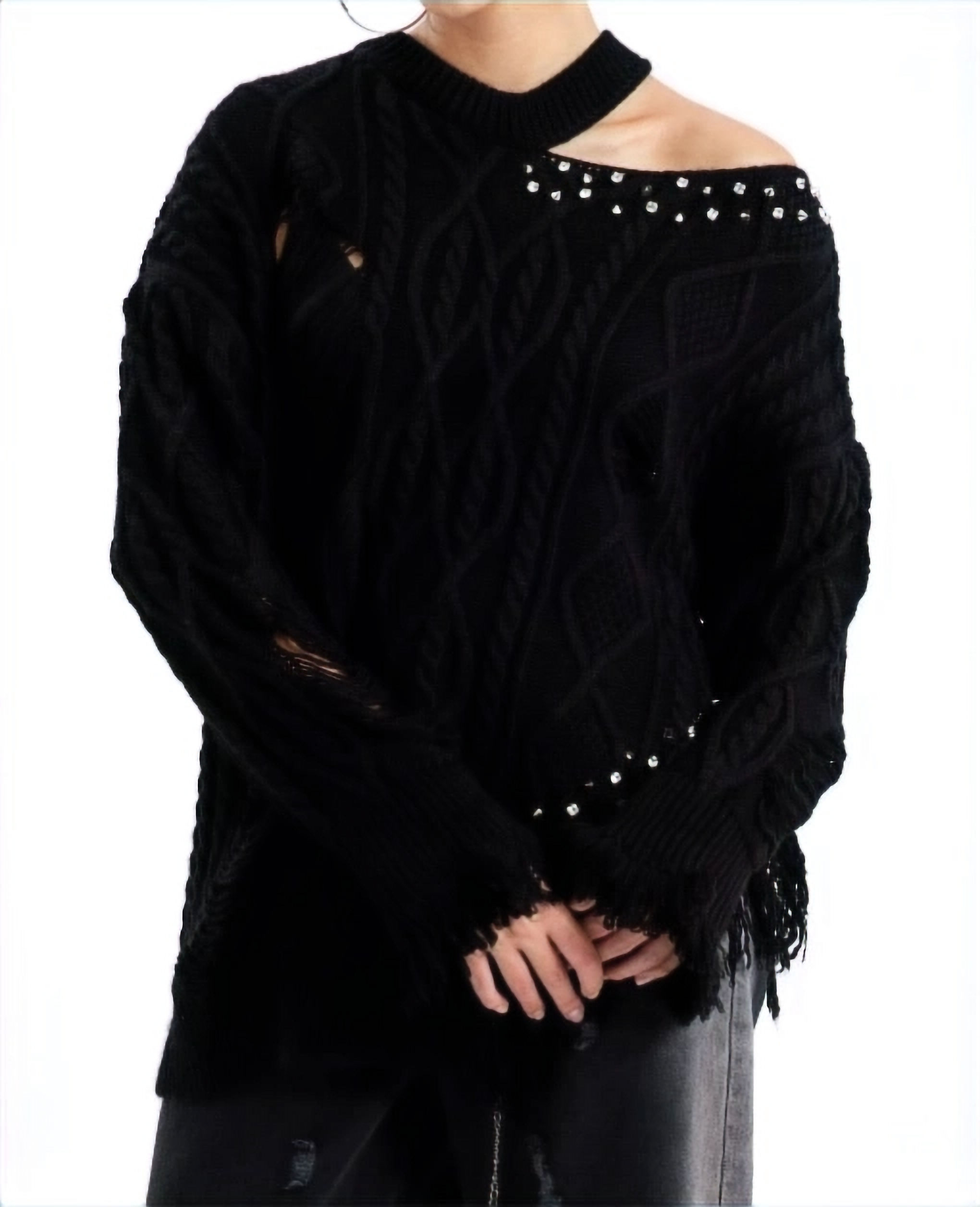 Spike Fringed Knit Jumper