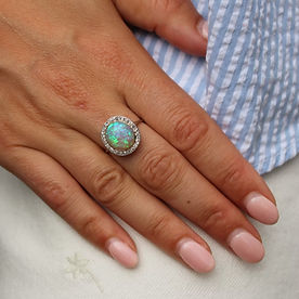 Art Deco Opal and Diamond Ring c.1925