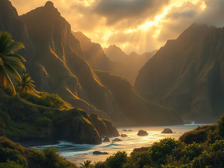 Spirit Grace reflecting as light through the holy mountains of Hawaii