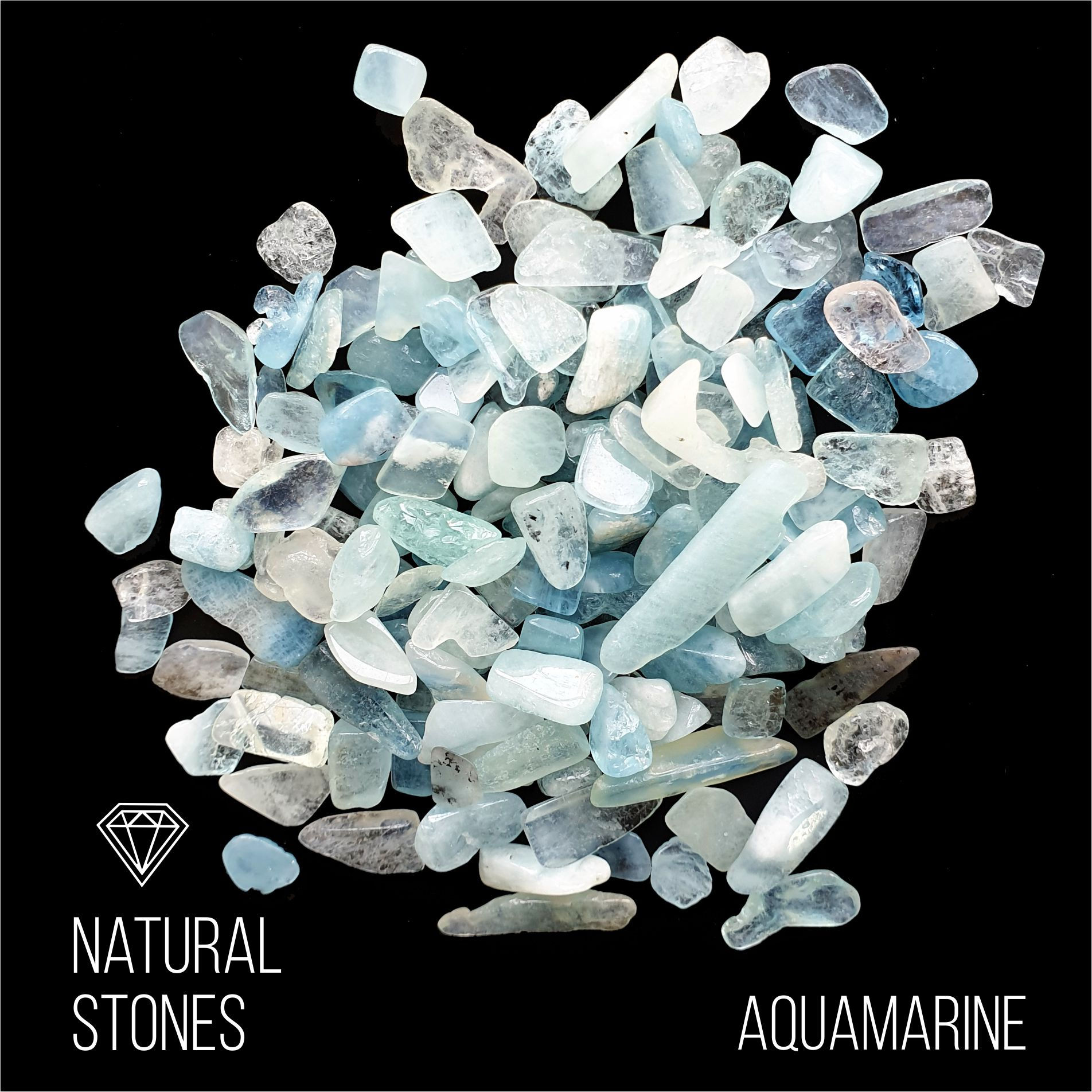 Натуральный камень Aquamarine, 10-20 мм, 100гр