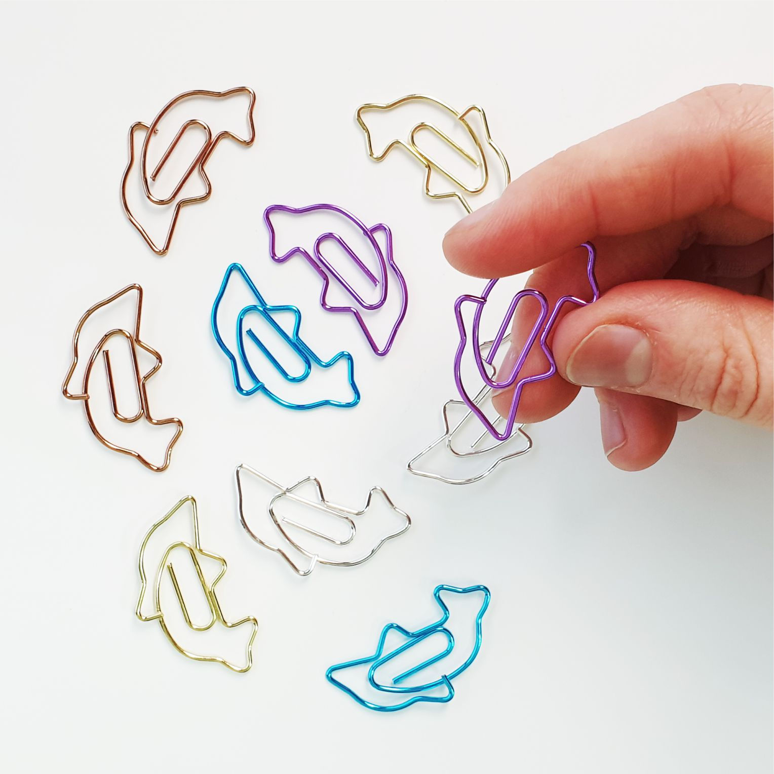 Скрепка декоративная Дельфин для ежедневника, 10шт