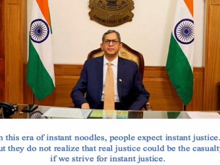 Chief Justice of India NV Ramana comparing Justice with Two Minutes Instant Noodles Draws Ire