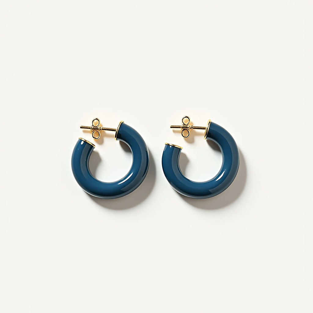 Enamel Hoop Earrings