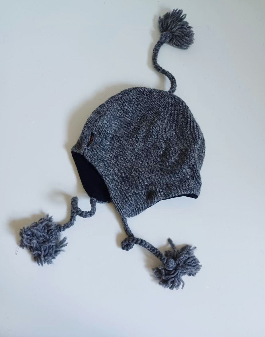 Peru-Mütze grau uni