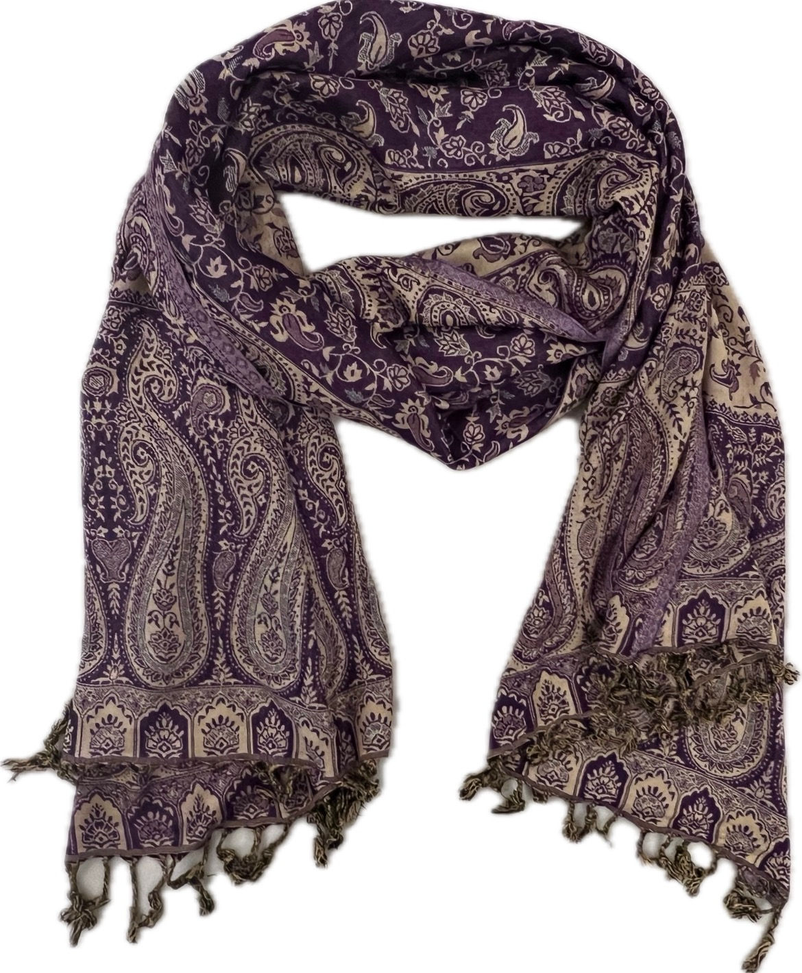 Eleganter Schal in violett-gold