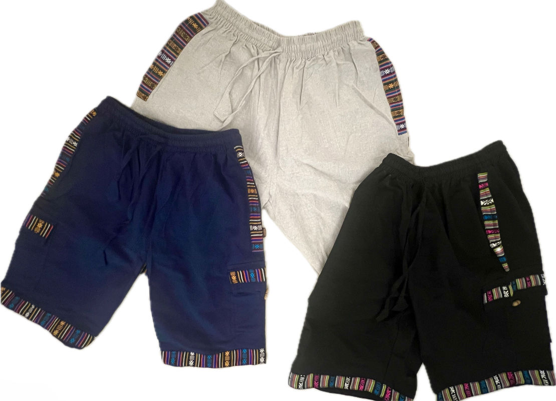 Merlin Flow Shorts in grün, schokoladenbraun, dunkelblau, hellgrau und schwarz