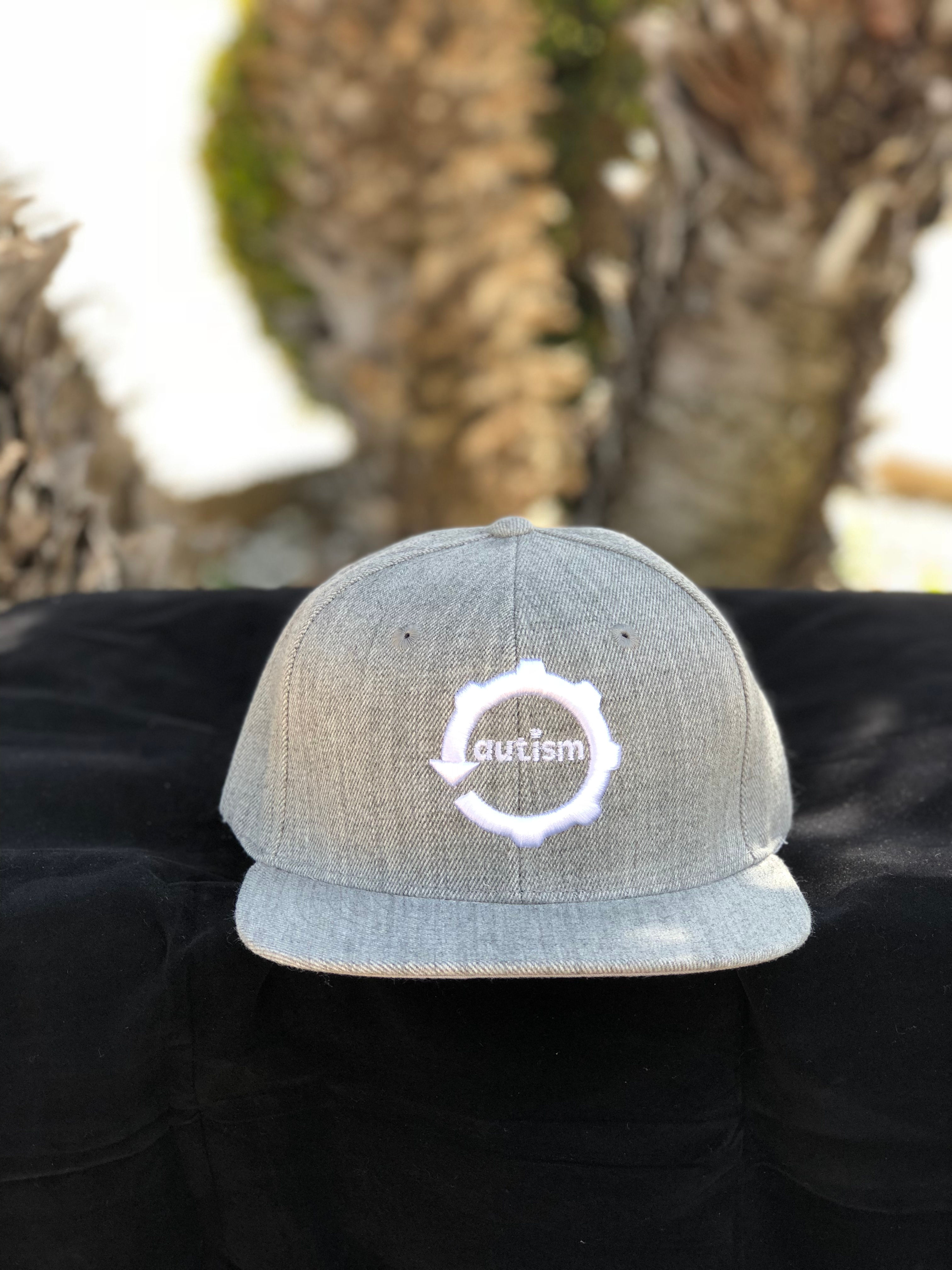 AUTISM Heather Grey Flat Bill Snapback