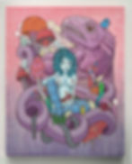 Thumbnail: LIZARD LADY • 24"X 30" •  $2000