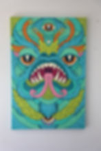 Thumbnail: BLUE FACE  • 36" x 54" • $3000