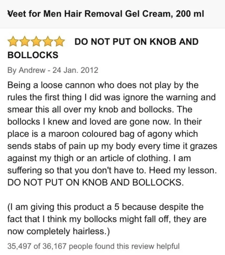 funny online reviews