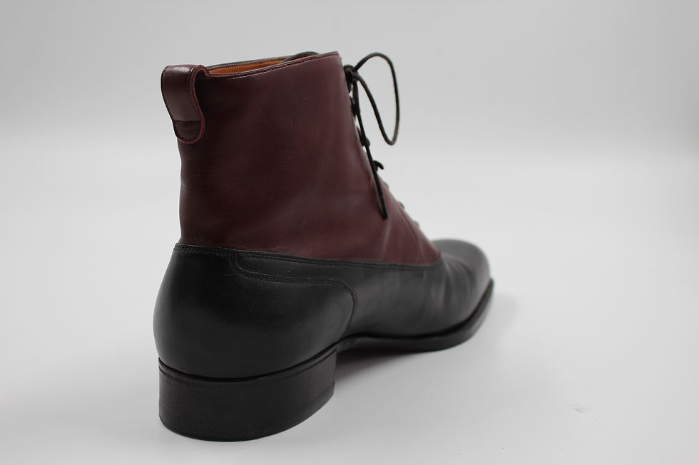 Miniature : Bottine Veau box noir et bordeaux