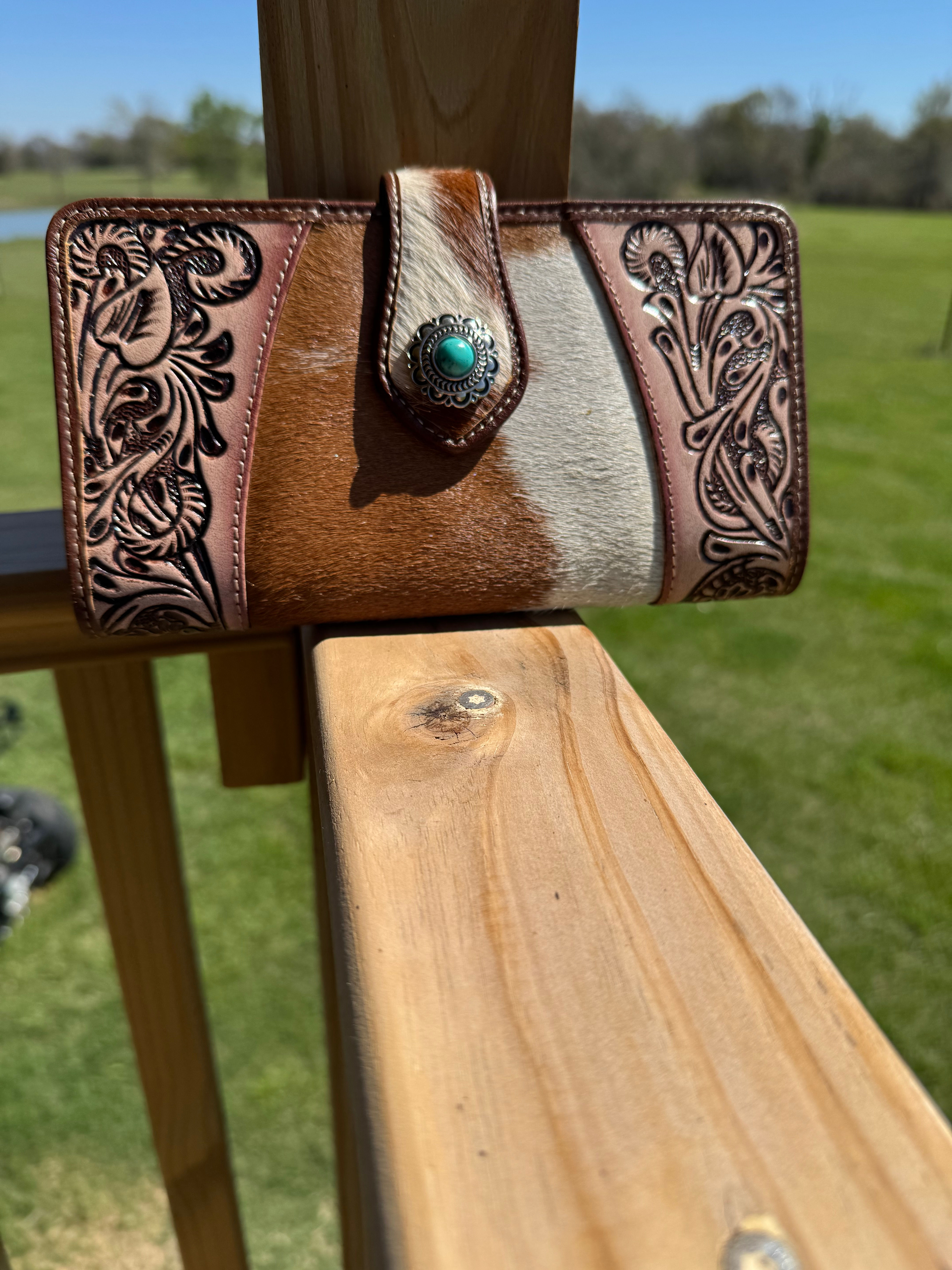 Myra Leather and Cowhide Wallet
