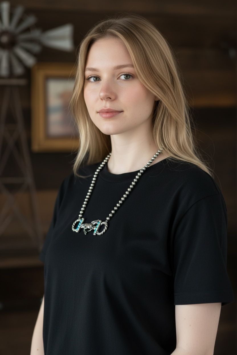 Thumbnail: Western Style Horsebit Navajo Necklace and Earring Set