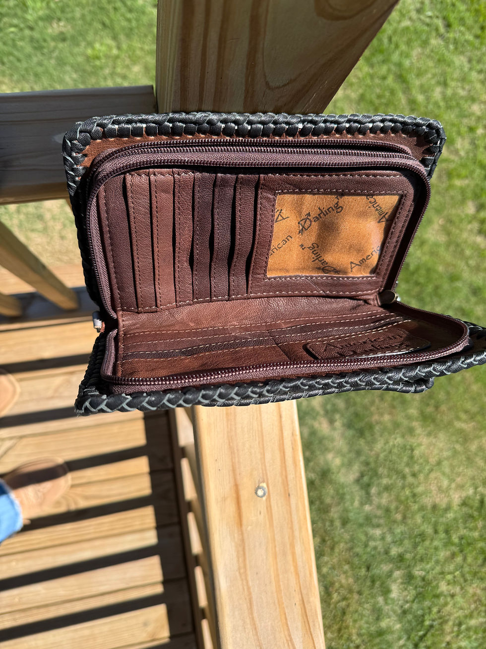 Thumbnail: Silver American Darling Tooled Leather Organizer 