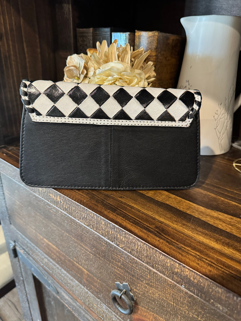 Thumbnail: Hand Painted Hair on Hide Checkered Crossbody