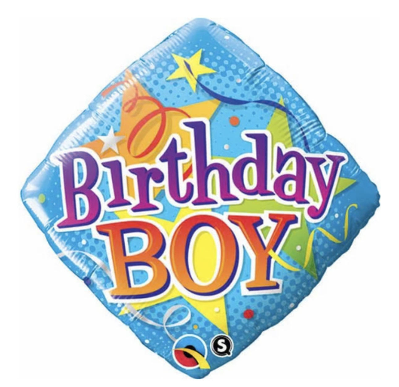 Diamond Foil Birthday Boy Stars Helium Balloon