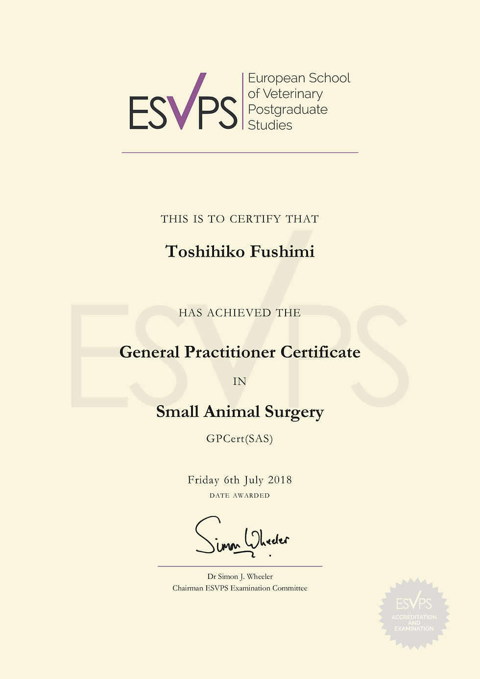ESVPS_certificate_General Practitioner Certificate  IN Small Animal Surgery (8).png
