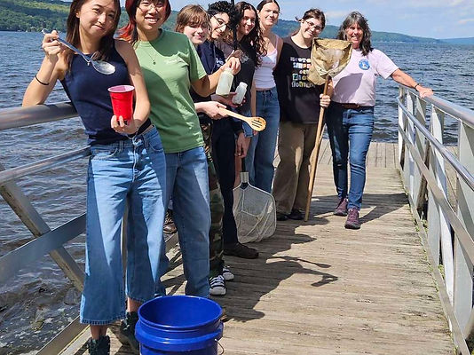 lab group on dock