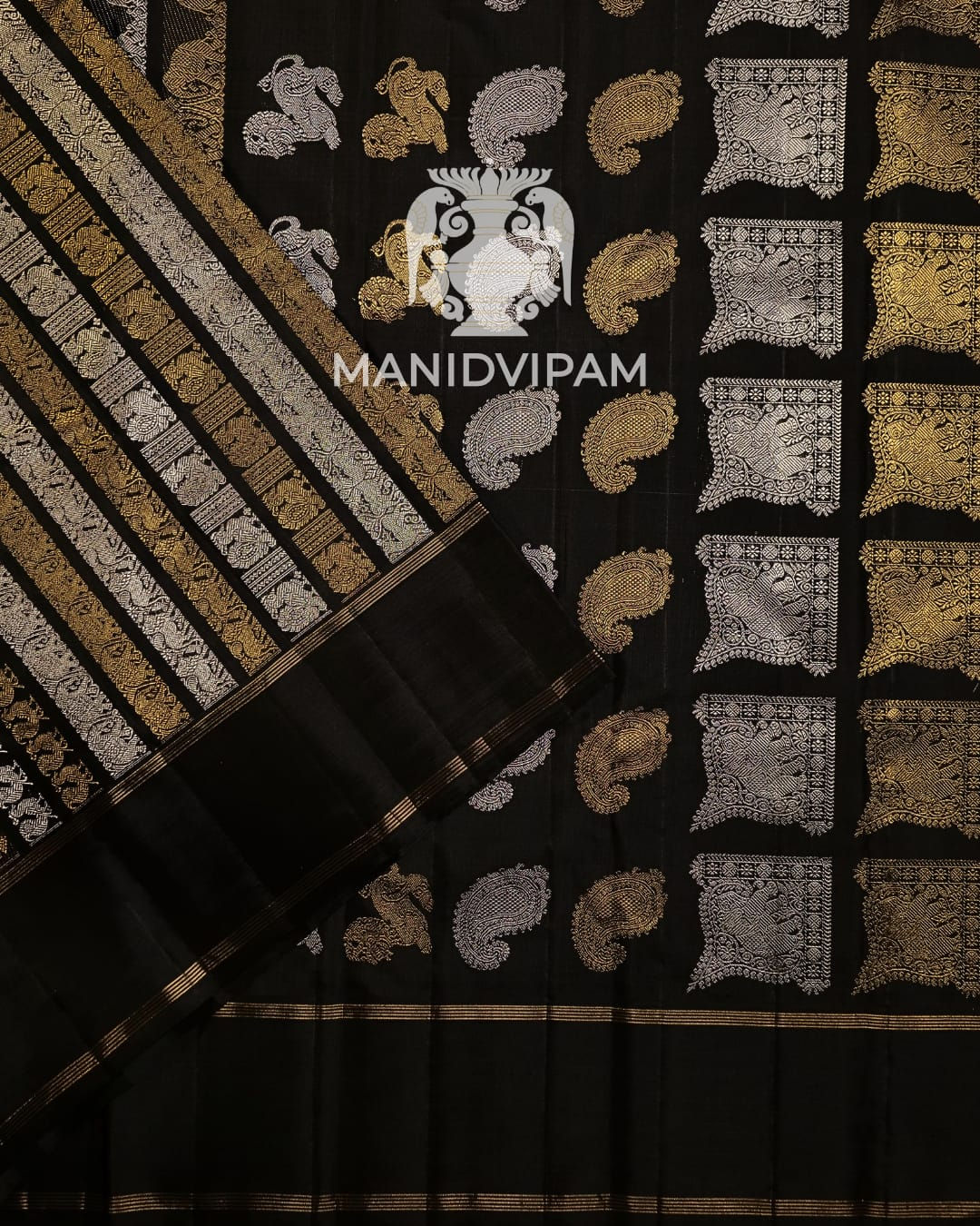114 traditional motifs Kanchana Brown Kanjivaram Silk Saree