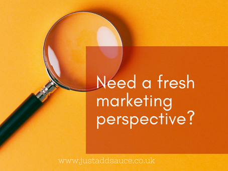 Magnifying glass - "need a fresh marketing perspective?"