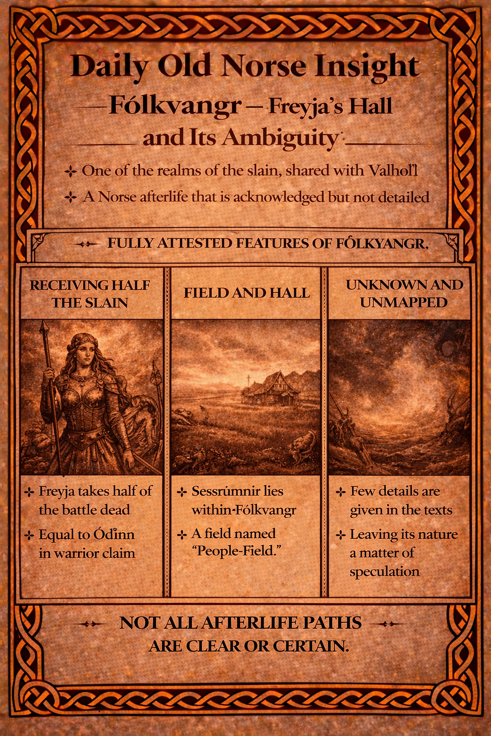 Daily Old Norse Insight - Fólkvangr – Freyja’s Hall and Its Ambiguity