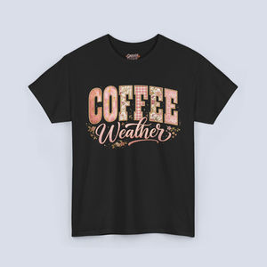 Coffee Weather Graphic, Pink on Brown Coffee Weather Tee