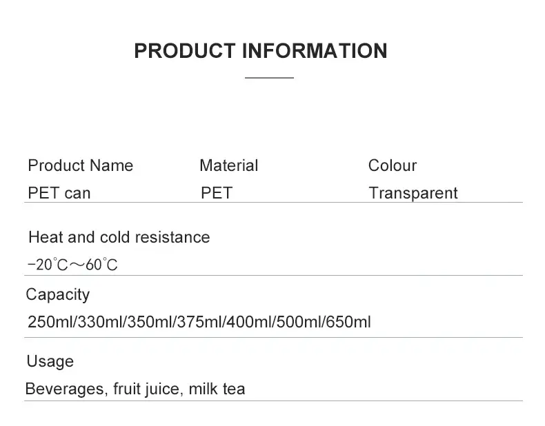 Thumbnail: Fuou Custom Logo Soft Drink Can Empty Plastic Clear Soda Beverage Easy Open Lid