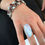 Miniature : Bracelet indienne en argent et grenat et pierre de lune 