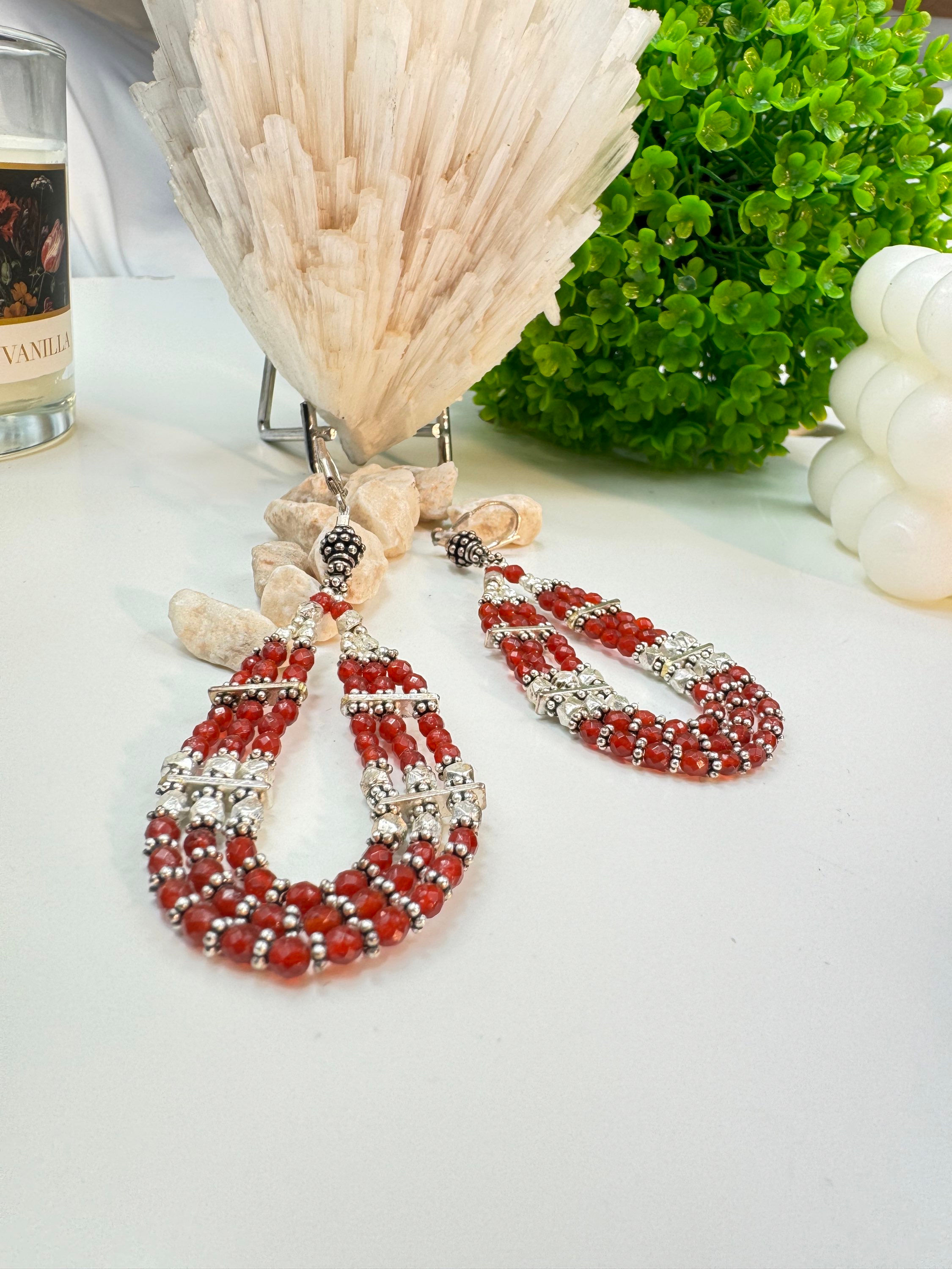 Boucles d’oreilles en argent et agate 