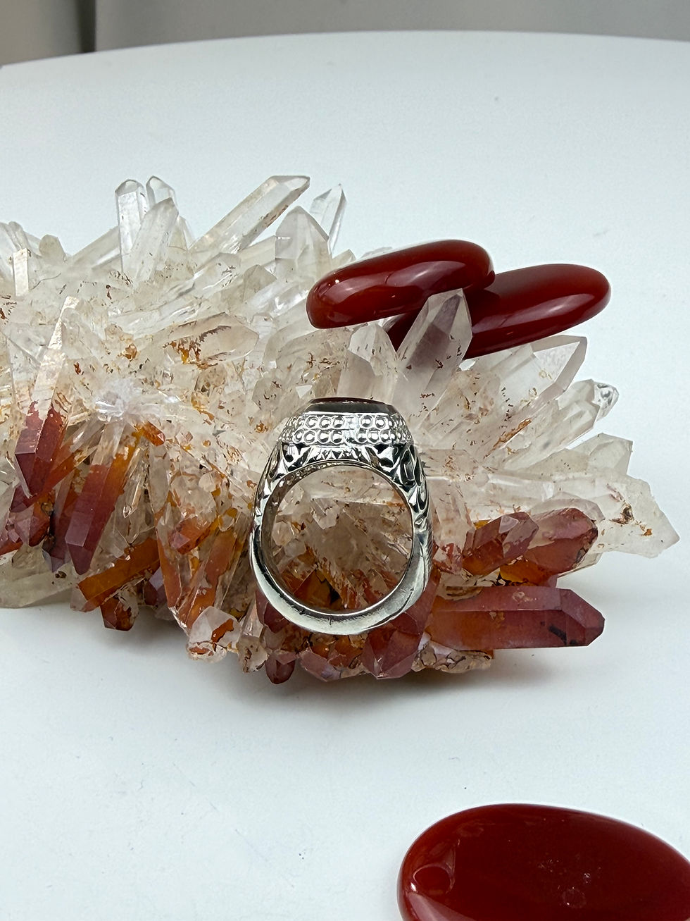 Miniature : Bague afghane en argent et agate 