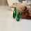 Miniature : Boucles d’oreilles en argent et agate vert 
