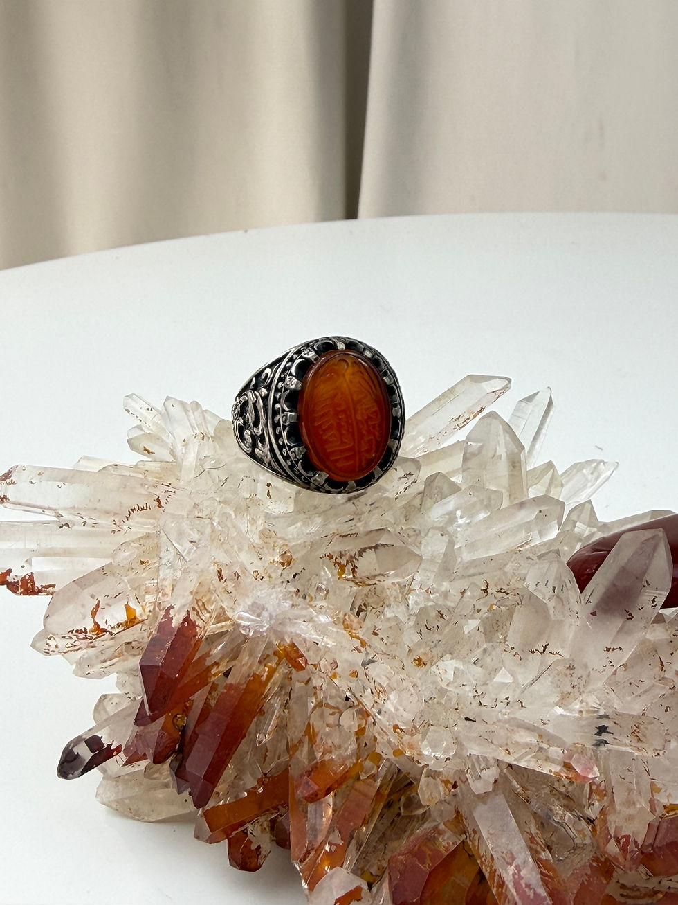 Miniature : Bague afghane en argent et agate 