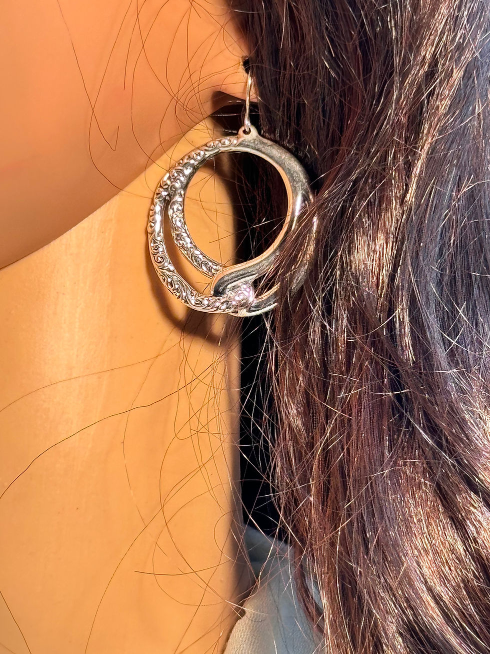 Miniature : Boucles d’oreilles en argent massif 