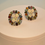 Miniature : Boucles d’oreilles en argent et opale et tourmaline multicolore 