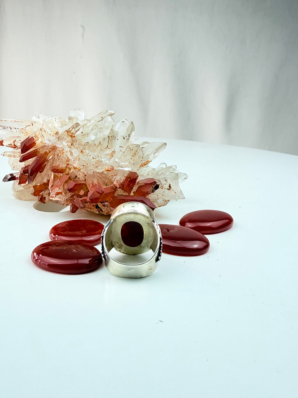 Miniature : Bague afghane en argent et agate 