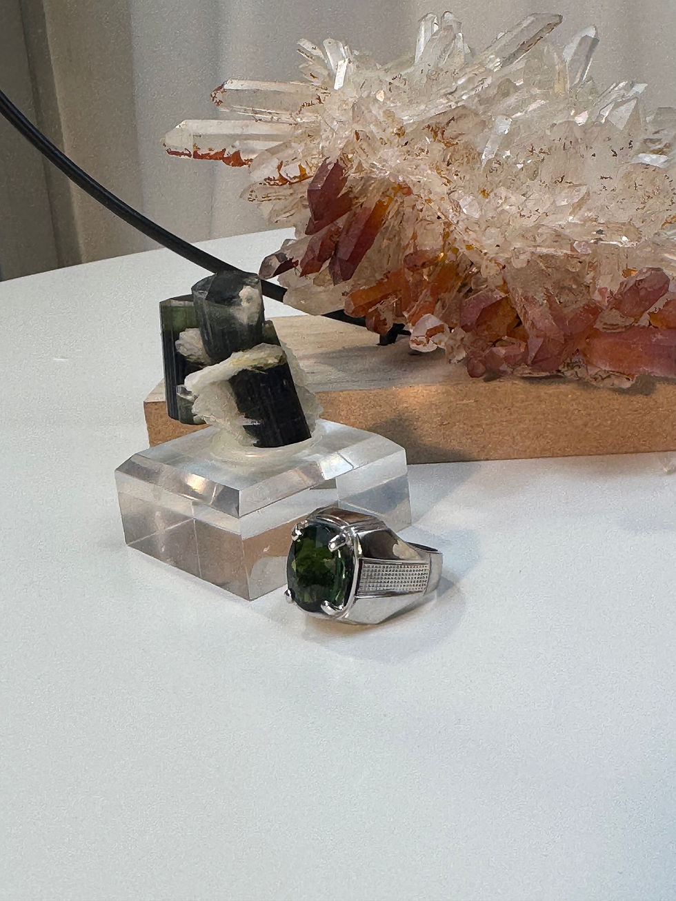 Miniature : Bague afghane en argent et tourmaline verte