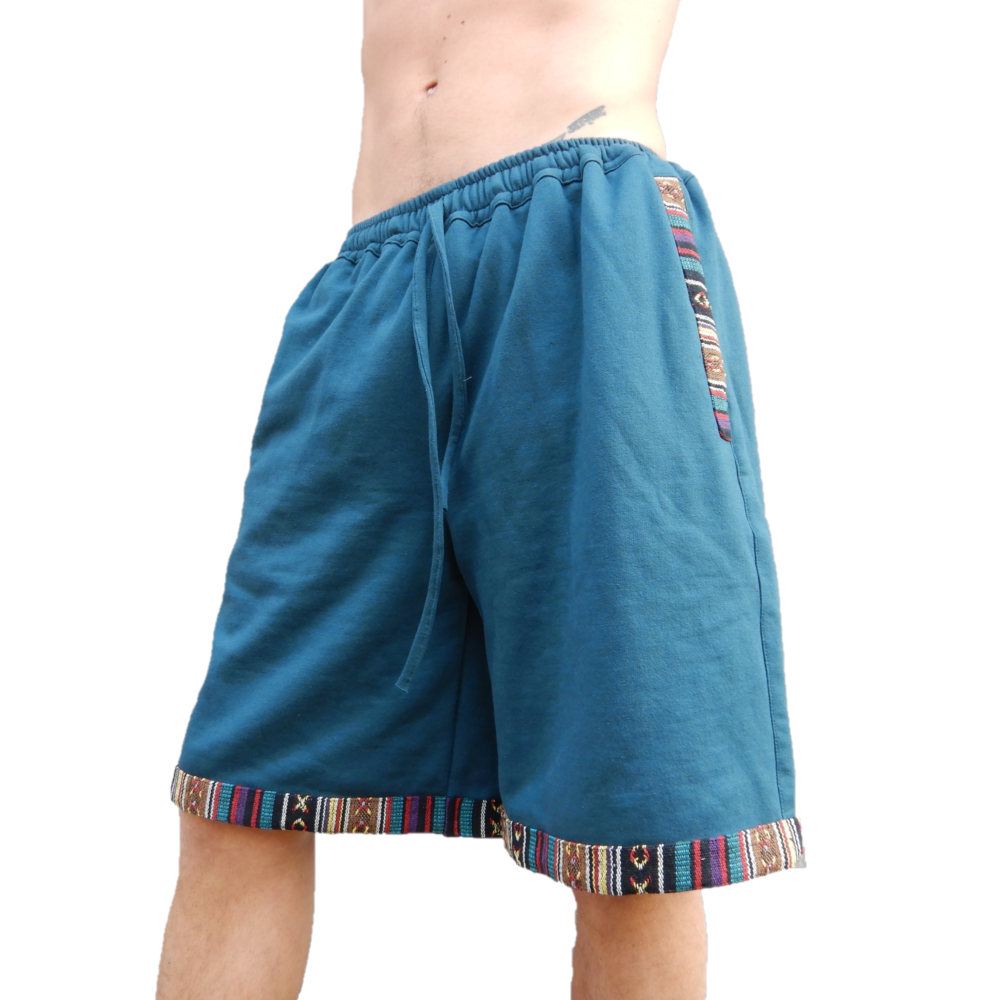 short jogging poches zippées - bleu (réf:221P)