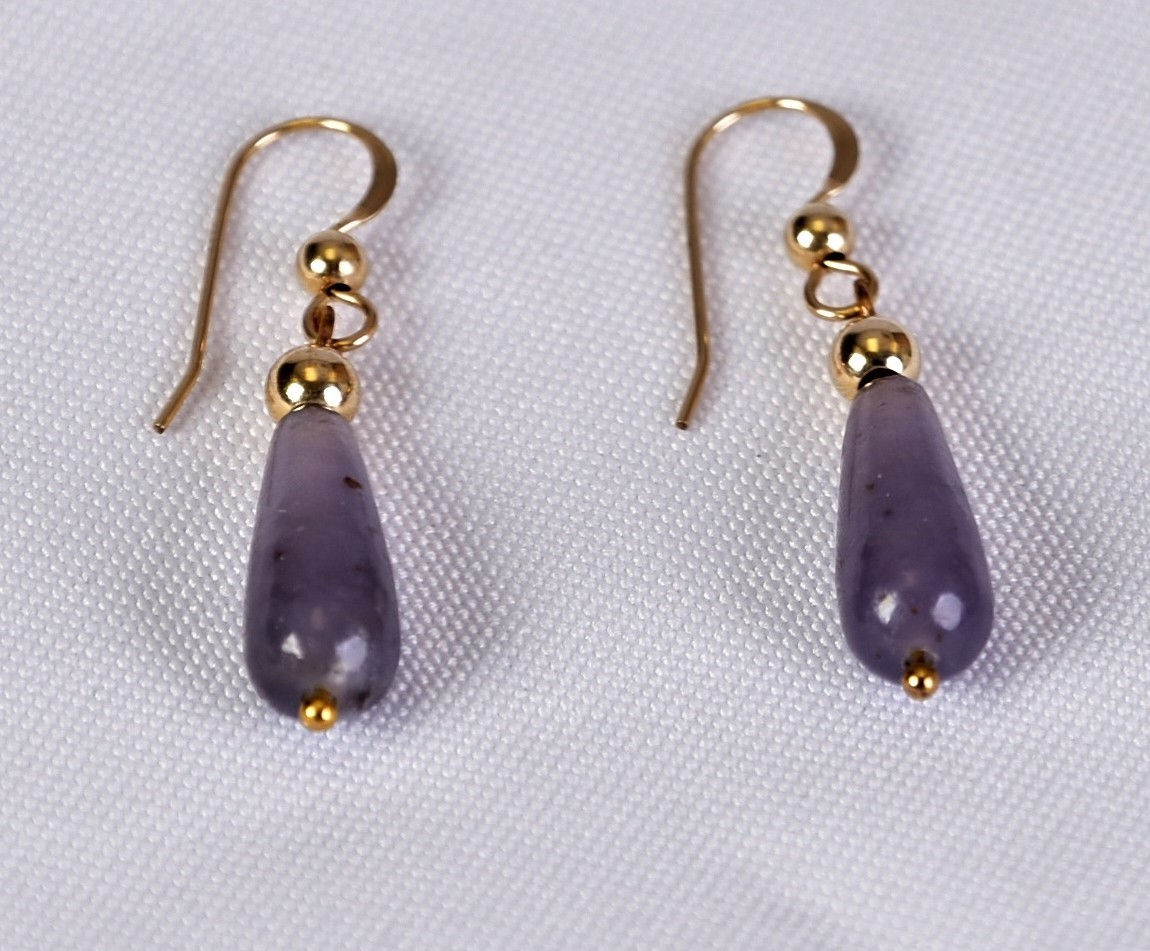 Amethyst Puffed Teardrop Earrings