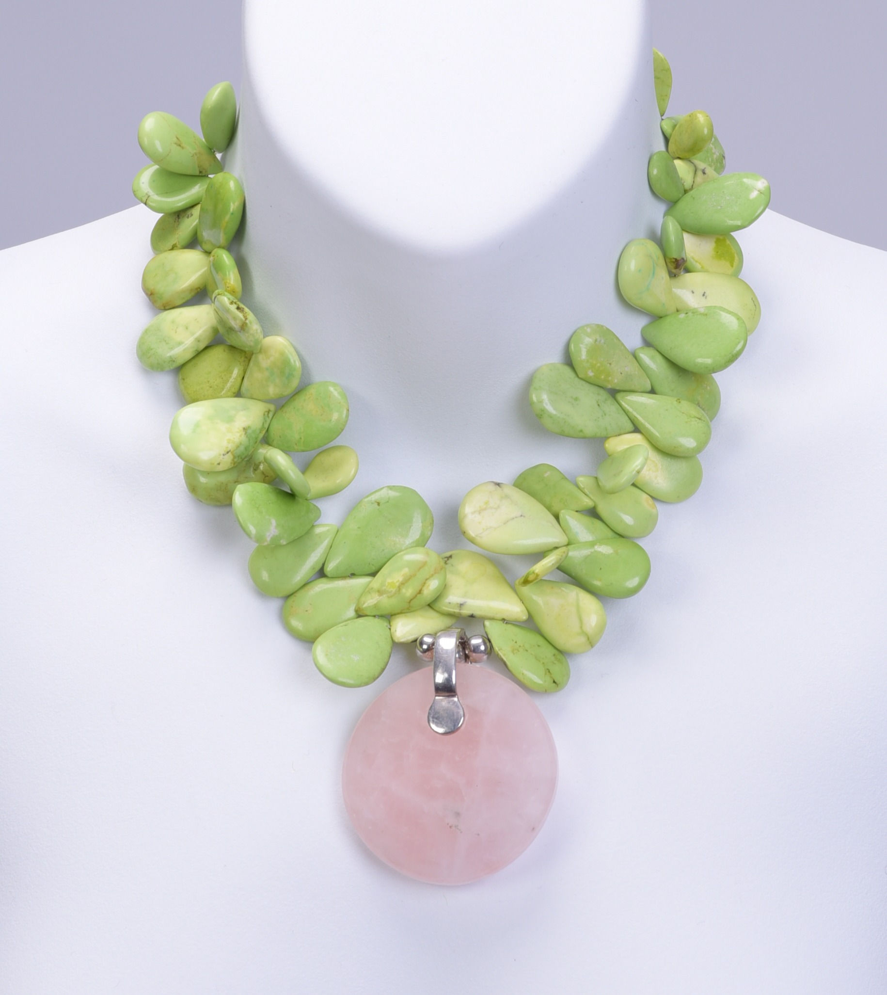 Green Coral & Rose Quartz