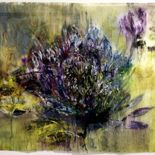 GC09 Protea on Chinese Silk