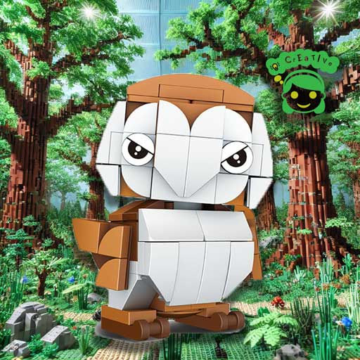 Plastic Block Toy Cranky Owl
