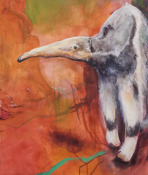 Anteater (Die Lebensstufen)" - Detail Anteater, Acryl auf Leinwand